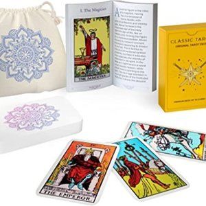 Classic Tarot Cards Deck with Guidebook & Premium Linen Carry Bag Original Pamel